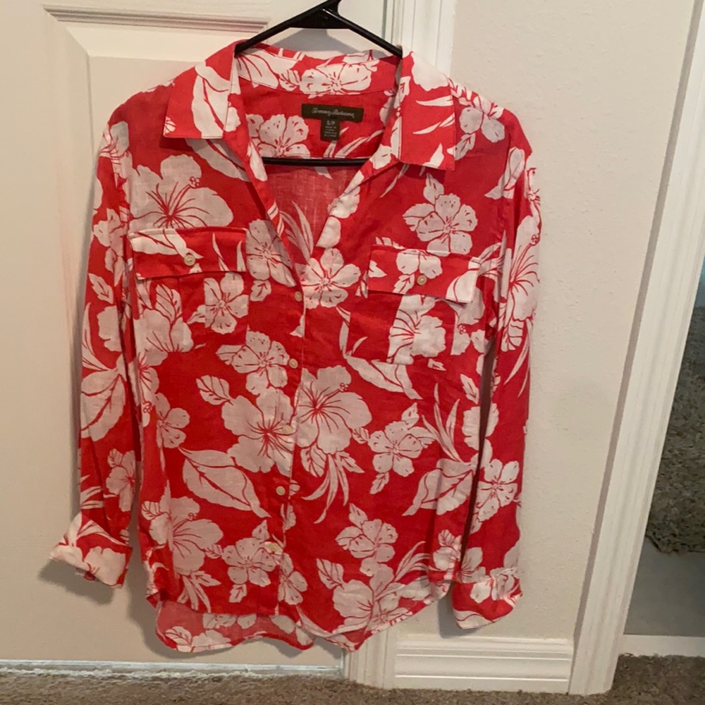 Tommy Bahama linen blouse size small